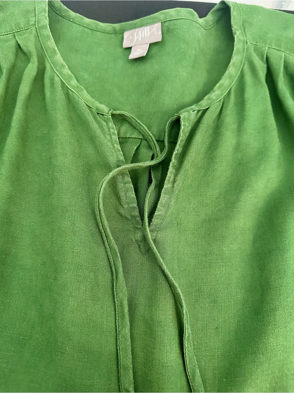 J. Jill 100% Linen Pullover Tunic/Shift Dress with 3/4 Length Sleeves - Picture 10 of 13